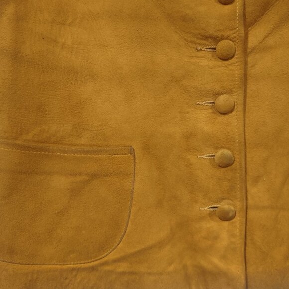 Women's Mini Yellow Faux Leather Skirt Size 13 (Medium) - Picture 4 of 6